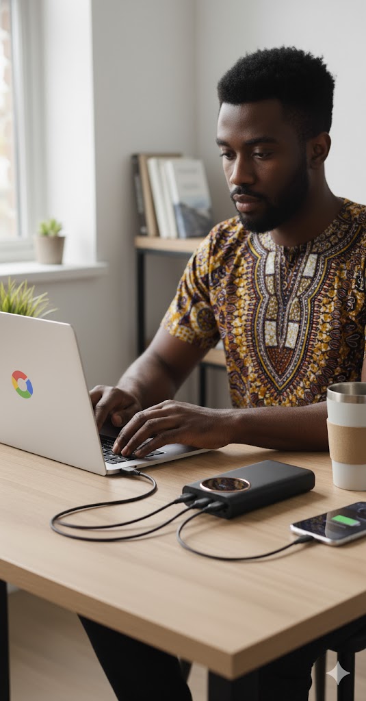 VOLTRAPower charging a Chromebook